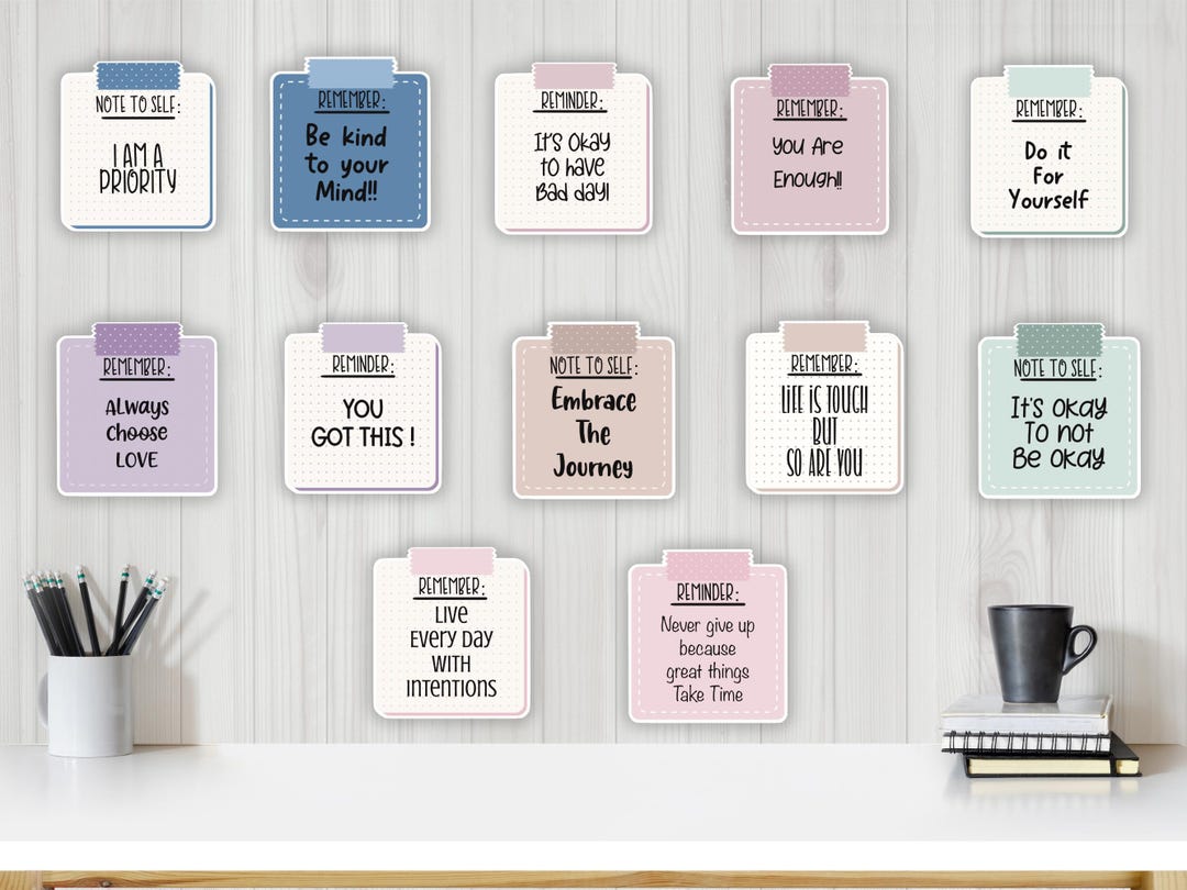 Note to Self Sticker, Positive Words Sticky Notes, Affirmation ...