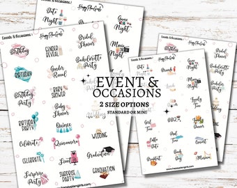 Event and Occasion Planner Stickers Cute Event Icons for Calendar Fun Events Icon Stickers Celebration Icon Stickers for Calendar Agenda