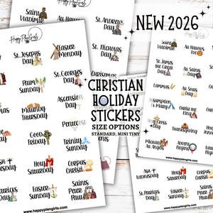 Christian Holiday Religious Planner Stickers 2026 Liturgical Calendar Bible Journaling Icons Tiny Mini Standard image 1