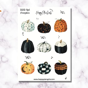 BOO-tiful Pumpkins Sticker Sheet - Halloween Planner Stickers, Bullet Journal Stickers, Calendar Pumpkin Stickers, Seasonal October Stickers