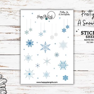 Snowflakes Sticker Sheet | Planner Stickers Sheet, Winter Stickers, Journaling Stickers, Holiday Stickers Sheet, Scrapbook Stickers