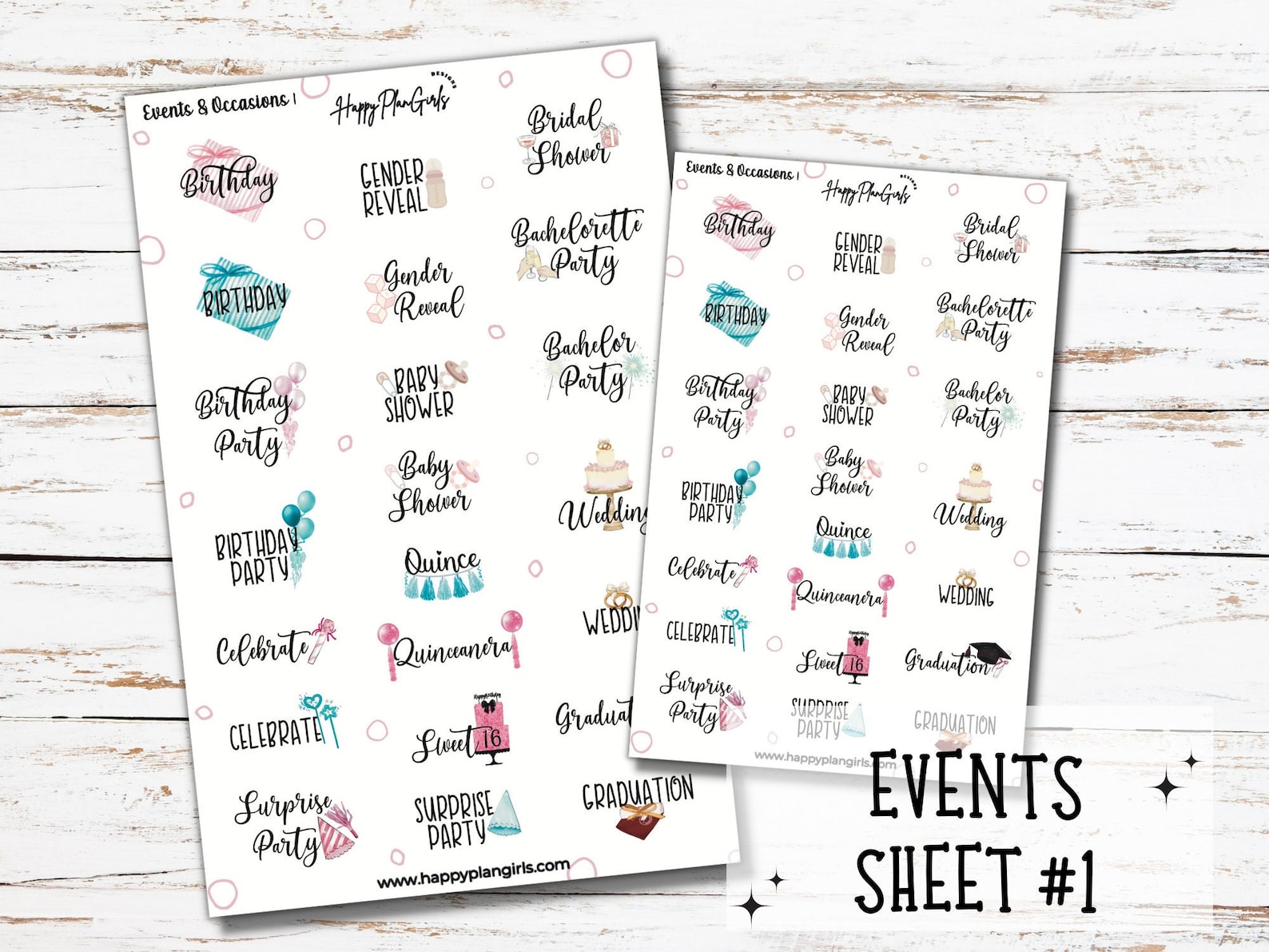 Event and Occasion Planner Stickers Cute Event Icons for Calendar Fun ...