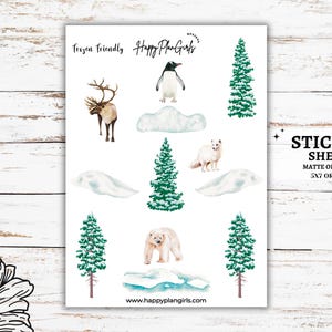 Frozen Friendly- Planner Sticker Sheet, Winter Stickers, Journal Stickers, Holiday Sticker Sheet, Winter Sticker Sheet
