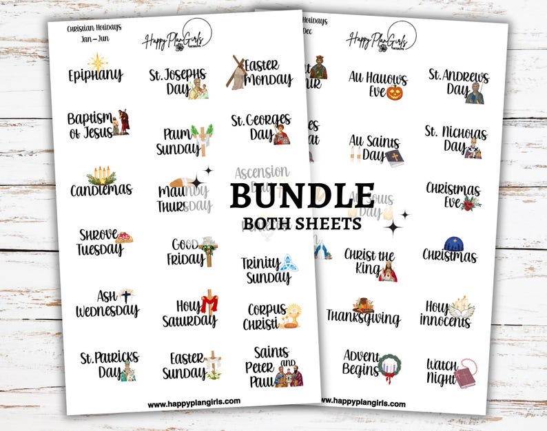Christian Holiday Religious Planner Stickers 2026 Liturgical Calendar Bible Journaling Icons Tiny Mini Standard image 13