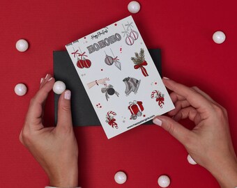 Christmas Planner Stickers, Holiday Sticker Sheet