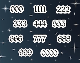 Angel Number Sticker- Lucky Number Angel Number Vinyl Decal, Waterproof Scratchproof Stickers, Holographic Y2K Aesthetic Stickers