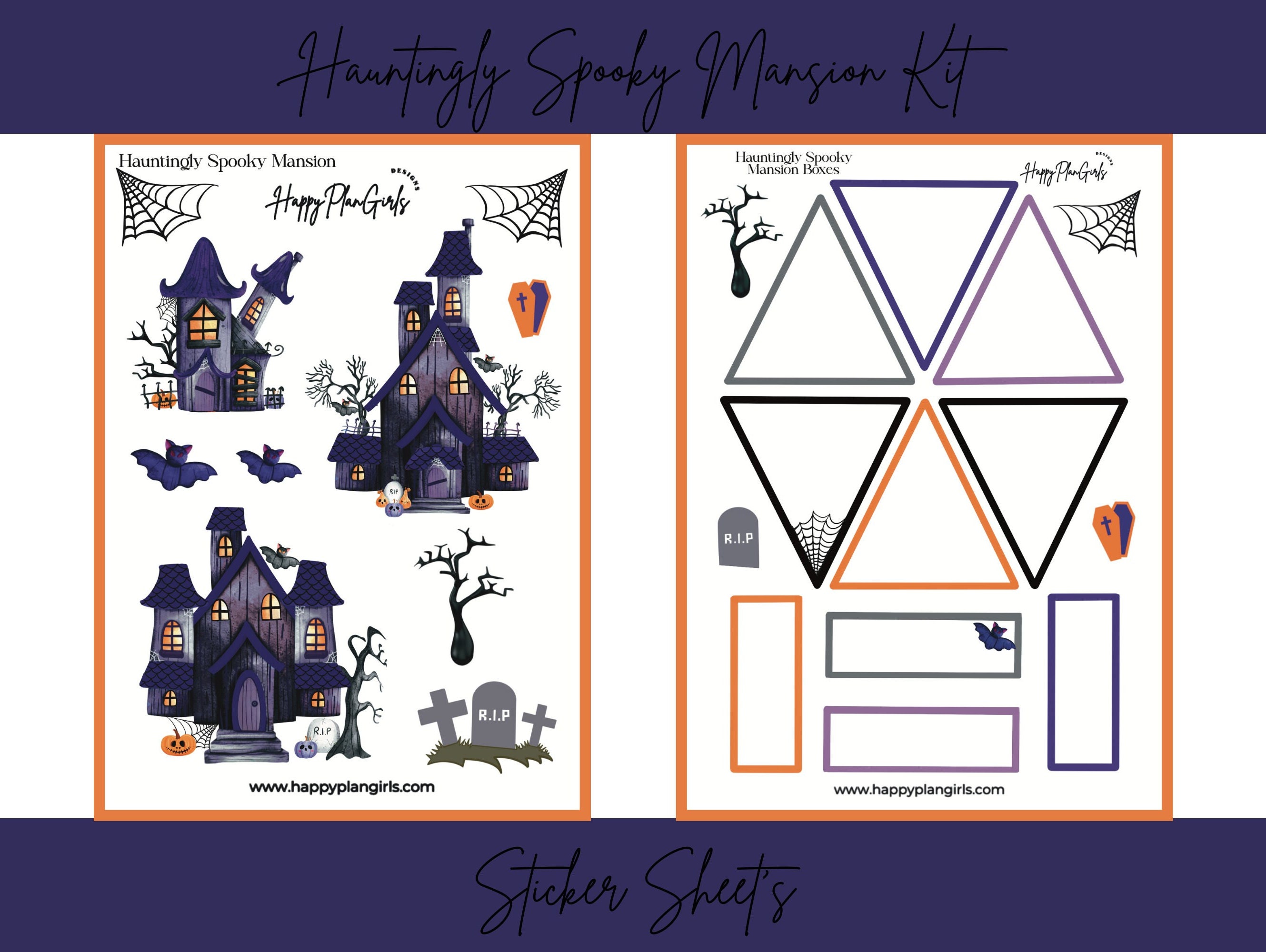 Hoonar Room Sticker Haunted House Sticker Kit- Halloween Stickers, Spooky Calendar Stickers ...