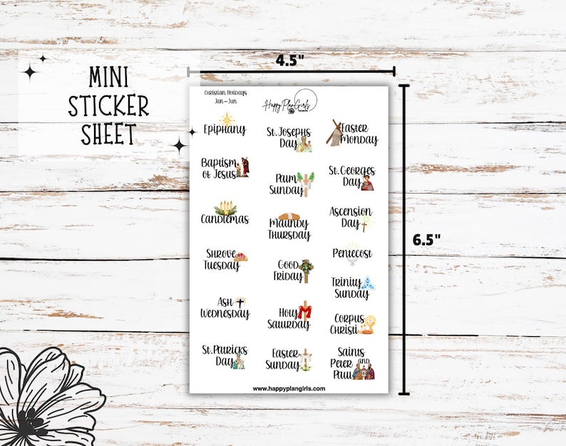 Christian Holiday Religious Planner Stickers 2026 Liturgical Calendar Bible Journaling Icons Tiny Mini Standard image 6