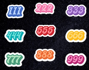 Angel Number Stickers | Laptop Sticker | Vinyl Sticker | Cute Sticker | Aesthetic Stickers | Small Angel Numbers  | Self Care Gift