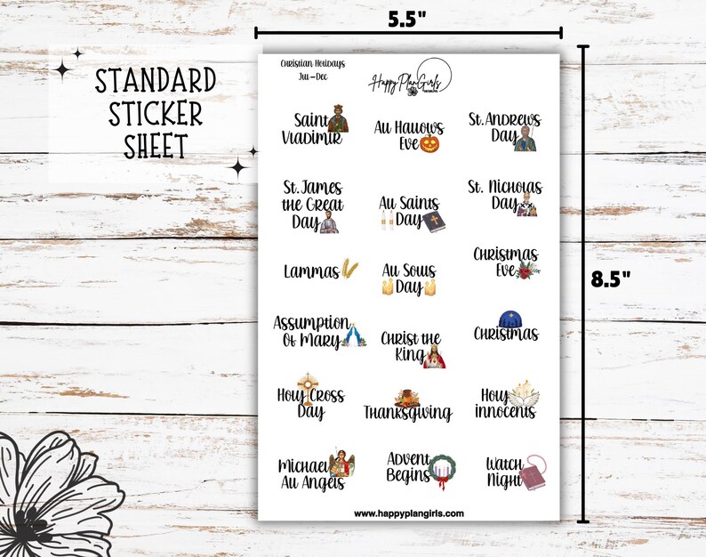 Christian Holiday Religious Planner Stickers 2026 Liturgical Calendar Bible Journaling Icons Tiny Mini Standard image 8
