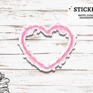 Hartsticker prikkeldraad - Y2K-sticker, pastel Goth-sticker, Kindle-sticker, waterdichte stickers, schattige vinylstickers, holografische stickers