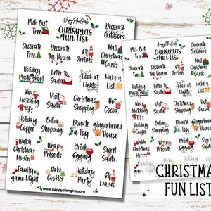Christmas Fun List Planner Stickers Cute Event Icons for Calendar Fun Events Icon Stickers Celebration Icon Stickers for Calendar Agenda