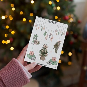 Journal Sticker Sheet | Planner Stickers Sheet, Christmas Stickers, Journal Stickers, Holiday Stickers Sheet, Pastel Sticker Sheet