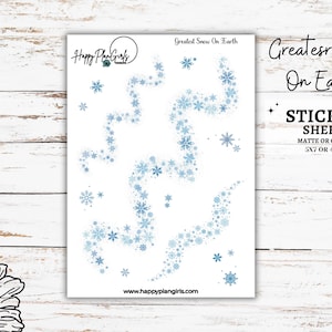 Winter Swaying Snowflakes Sticker Sheet | Planner Stickers Sheet, Winter Season Stickers, Journaling Stickers, Snow Scrapbook Stickers