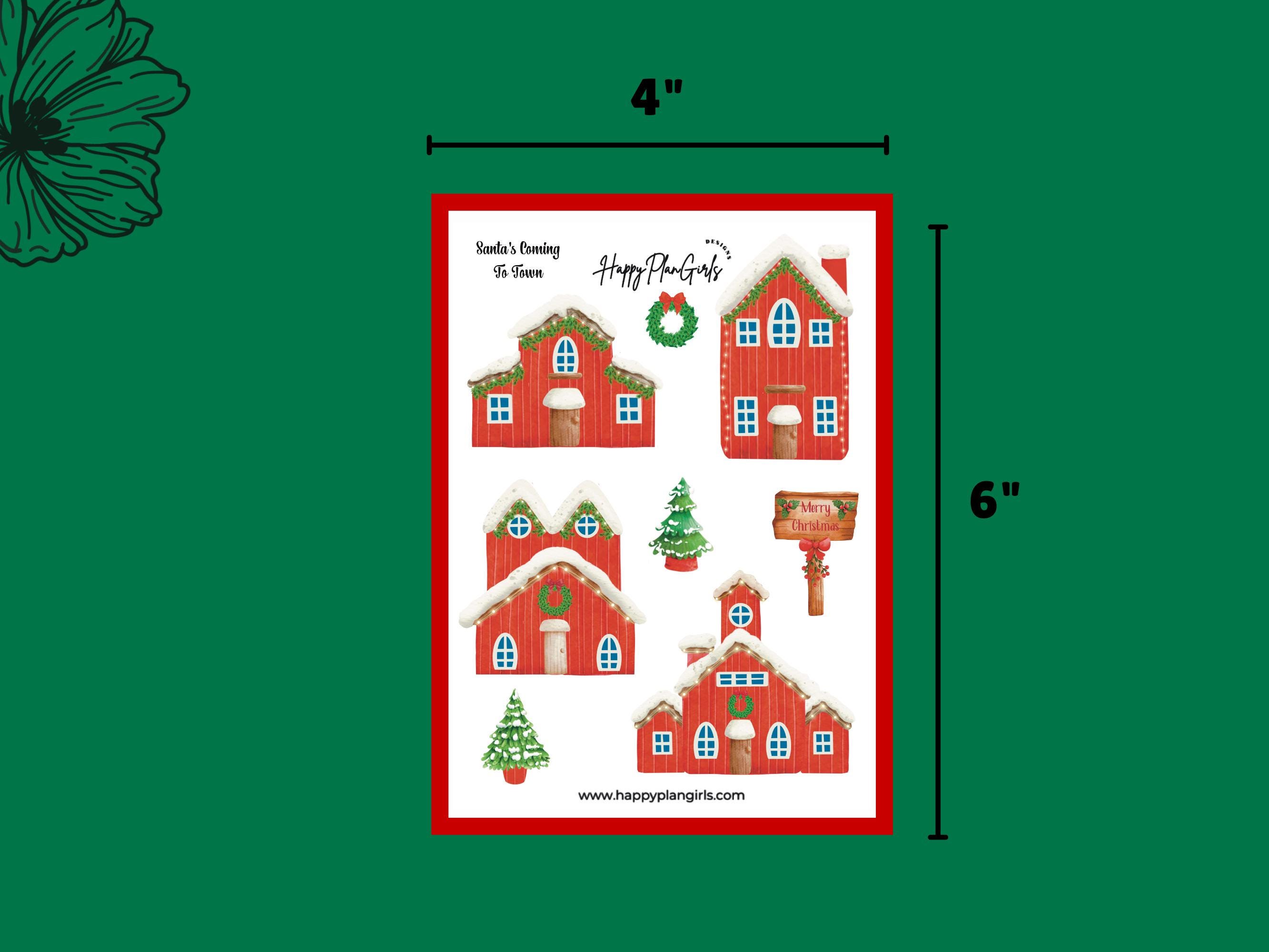 Christmas Cottage Sticker Sheet | Planner Stickers | Journal Stickers ...