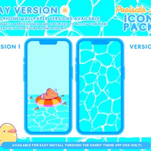 Pool Summer Cute Animal App Icon Pack Kawaii Fun Summer Phone Tablet Icon App Theme Digital Widget Wallpaper iOS iPadOS Android Phone Theme image 8