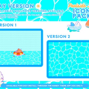 Pool Summer Cute Animal App Icon Pack Kawaii Fun Summer Phone Tablet Icon App Theme Digital Widget Wallpaper iOS iPadOS Android Phone Theme image 9