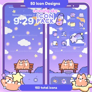 Evening Sky Corgi App Icon Set | Kawaii Aesthetic for iOS / iPadOS / Android Theme