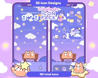 Evening Sky Corgi App Icon Set | Kawaii Aesthetic for iOS / iPadOS / Android Theme