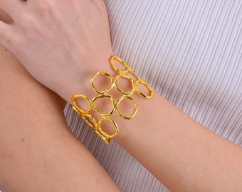 LE RENIA Bracelet | Boho Bangles | 24K Gold Plated
