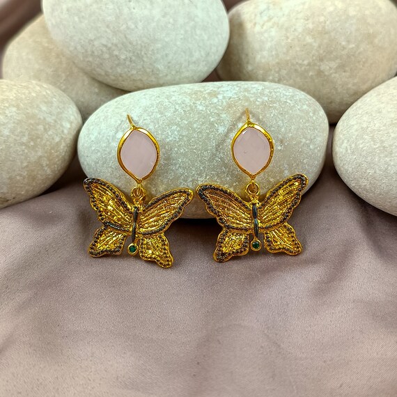 24k gold butterfly earrings deals