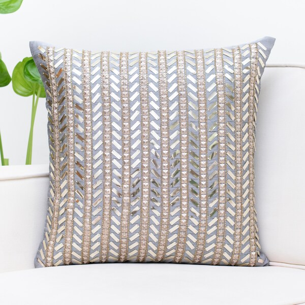 Grey Gold Pillow Etsy