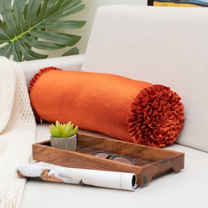 Orange bolster cheap cushion