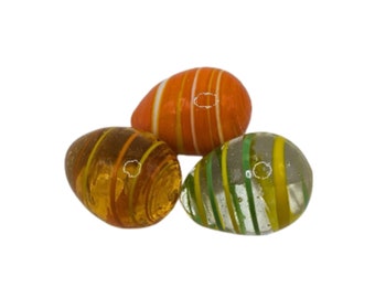 Art Glass eggs / Glass Eggs / Glass /  Set of 3 / decorative Eggs