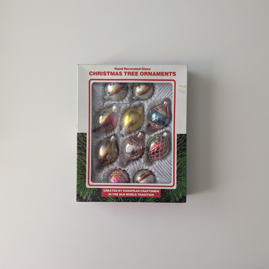Vintage Made in Romania Christmas Ornaments / Hand Decorated Etsy