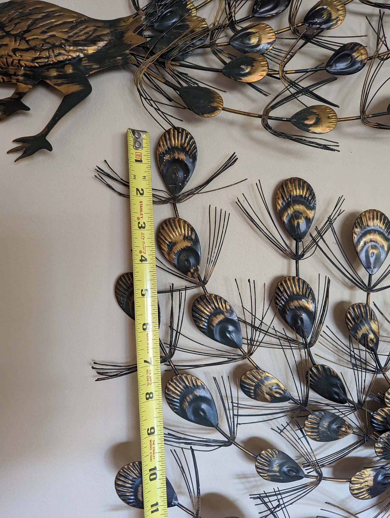 MCM Peacock Wall Hangings / Metal Painted Wall Hangings Etsy Canada