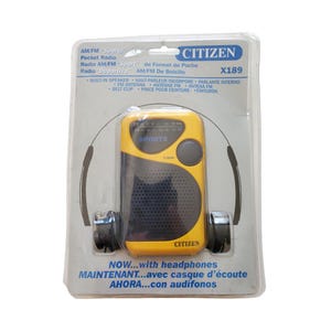 Vintage Sealed Citizen X189 Portable AM/FM Radio With Headphones ...