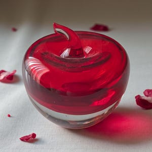 Vintage Rot Blenko Glas Apfel Briefbeschwerer: Home Office Decor