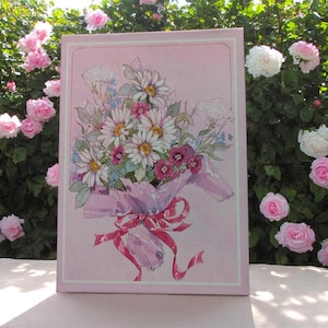 Cartes d'anniversaire florales des années 1970 « The Flower box » fabriquées au Canada / cartes vintage / boîte d'origine avec enveloppes, 11 cartes