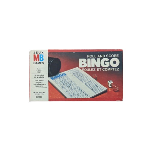 Vintage Roll and Score Bingo / Milton Bradley Canada / Vintage Bingo / Vintage Games / Bingo / Retro Bingo