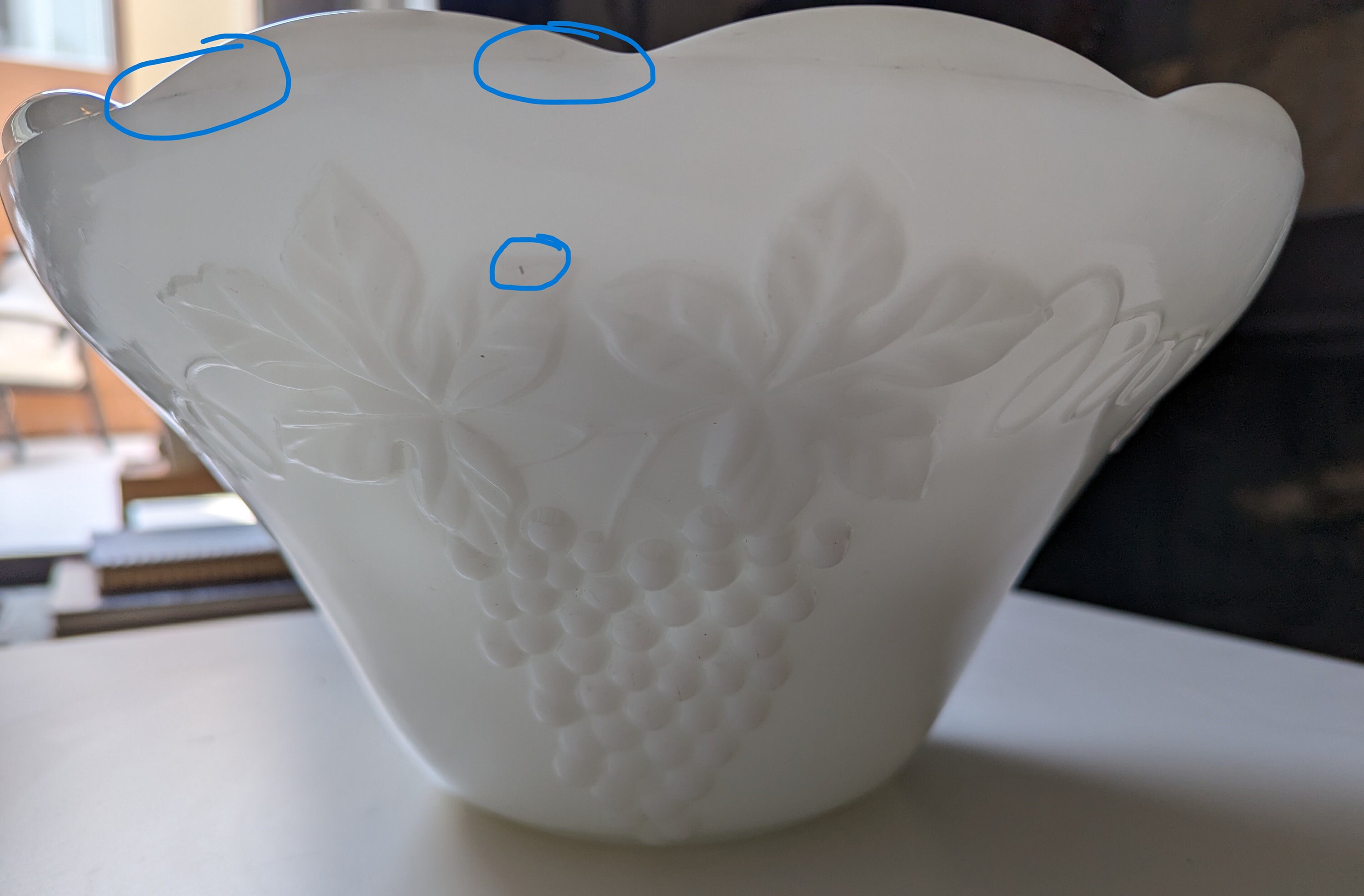 Vintage Milk Glass Punch Bowl / Grape Design / Vintage Punch Etsy