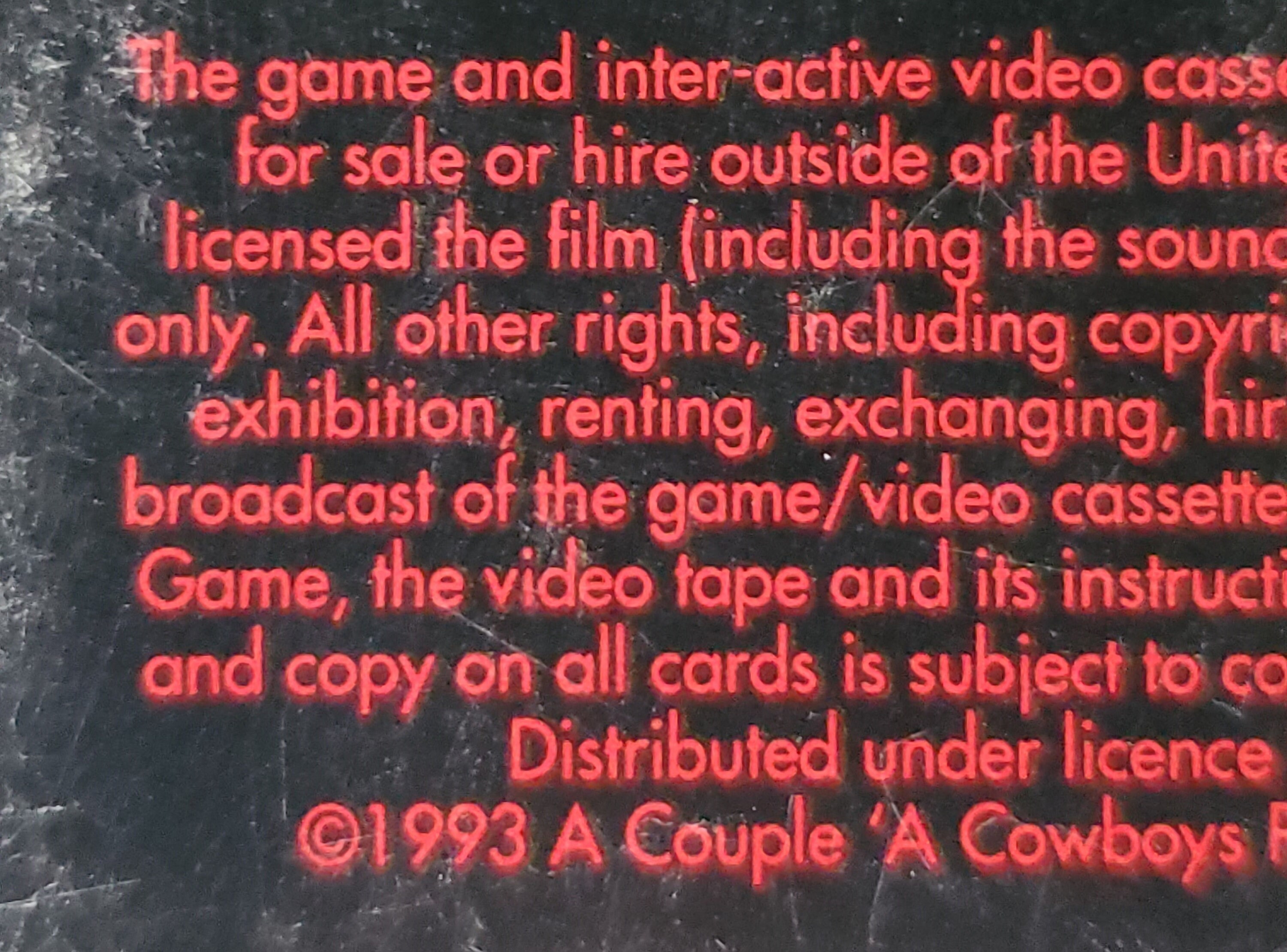 1993 Nightmare IV VHS Game Etsy