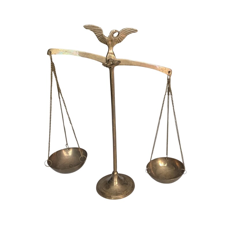 1980's Brass Decorative Scale / Made in India / Brass Scale With Eagle