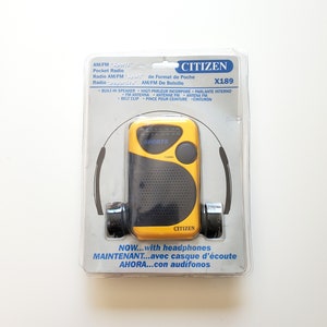 Vintage Sealed Citizen X189 Portable AM/FM Radio With Headphones ...
