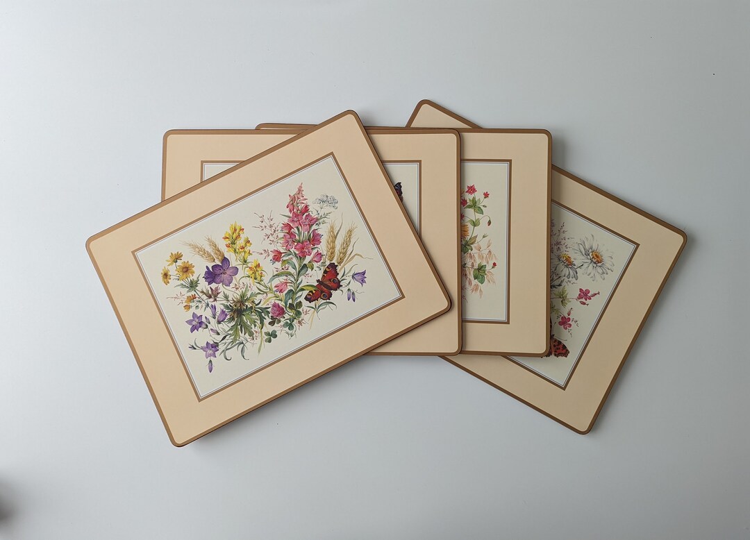 Vintage Pimpernel Placemats butterflies and Field Flowers Etsy