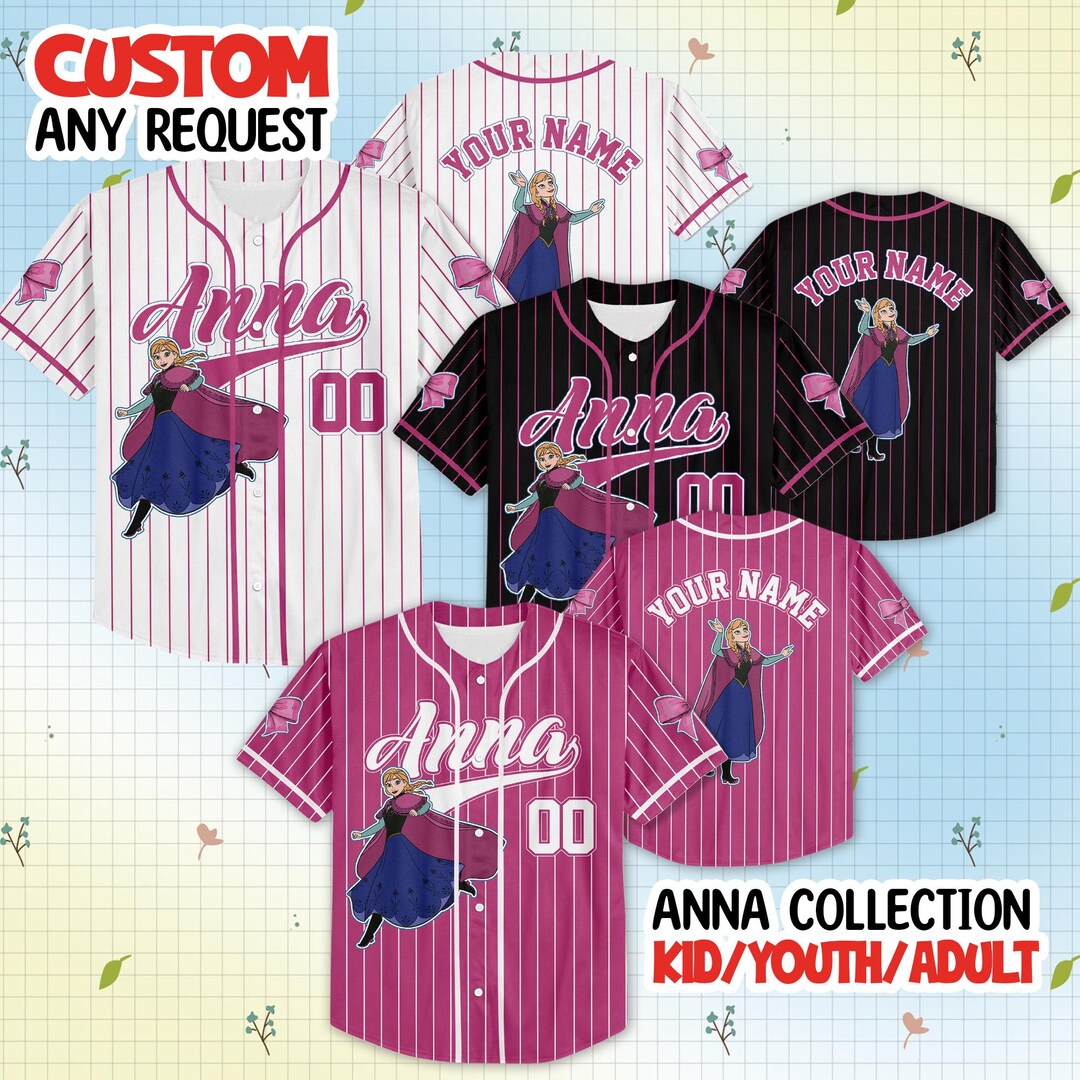 Custom Frozen Anna Baseball Jersey, Princess Anna Jersey,frozen Shirt ...