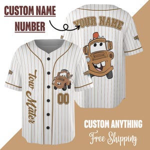 Personalized Birthday Tow Mater Shirt, Disney Cars Jersey, Lightening McQueen Jersey, Sally Carrera Jersey, Doc Hudson Tee, Guido and Luigi