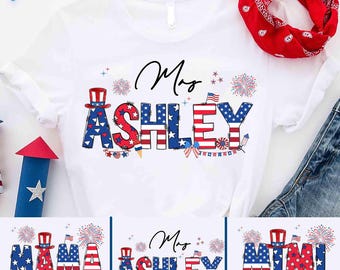 Personalized Patriotic Family PNG, 4th of July Design (Digital Download)