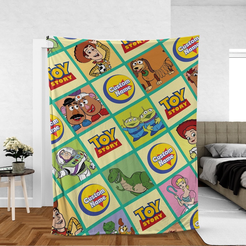 Personalized Toy Story Blanket | Disneyland Toy Story Woven Blanket | Woody Buzz Lightyear Blanket | Birthday Gift | Custom Name Blanket bild 1
