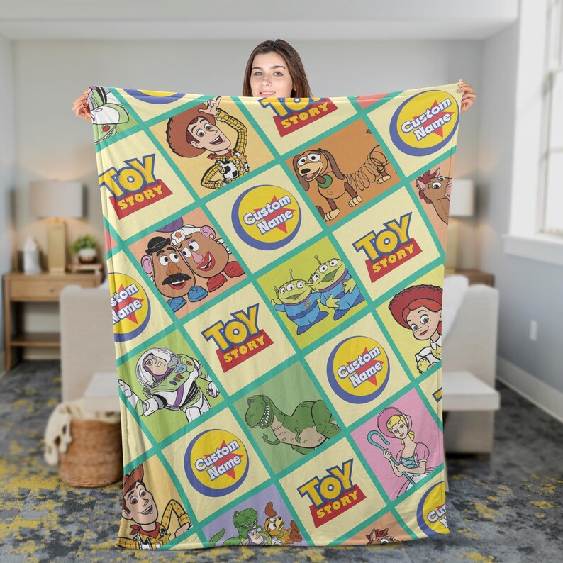 Personalized Toy Story Blanket | Disneyland Toy Story Woven Blanket | Woody Buzz Lightyear Blanket | Birthday Gift | Custom Name Blanket bild 2