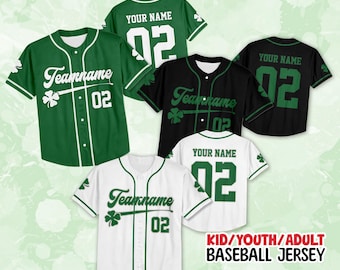Personalized St Patrick's Day Baseball Jersey,Custom Lucky Charms Baseball Jersey,Vintage Shamrock Family Baseball Jersey, Irish Lucky Shirt