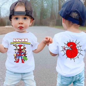 Custom Spiderman Birthday Boy Shirt, Custom Age Birthday Shirt, Spider Web Shirt, Custom Birthday Shirt, Spider Shirt, Family Birthday Shirt