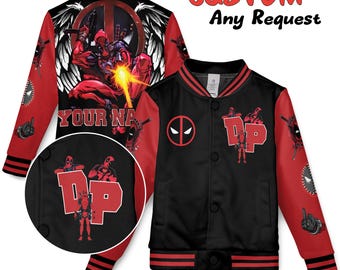 Deadpool Baseball Jacket, Deadpool Jacket, Deadpool Jacket Men, Superhero Jacket, Maximum Effort Jacket, Superhero Baseball Jacket