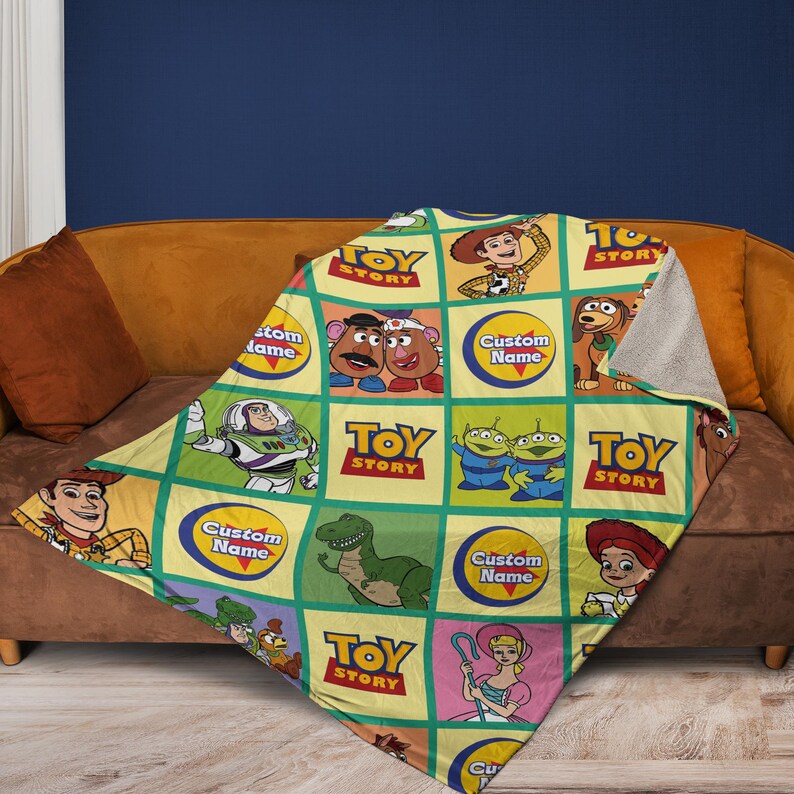 Personalized Toy Story Blanket | Disneyland Toy Story Woven Blanket | Woody Buzz Lightyear Blanket | Birthday Gift | Custom Name Blanket bild 4