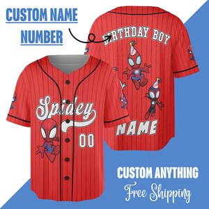 Personalized Spiderman Baseball Jersey, Custom Spider Fan Outfit