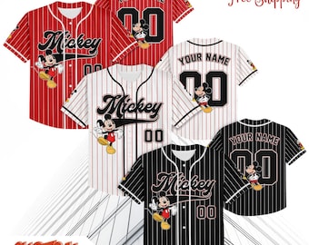 Custom Mickey Mouse Baseball Jersey, Disneyland Gift
